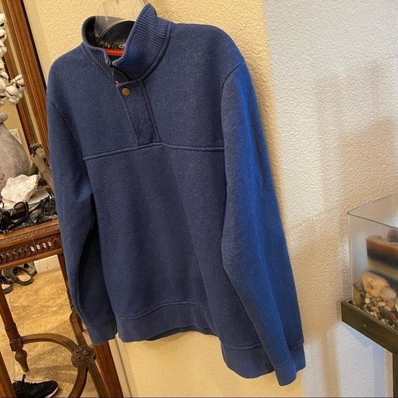 ORVIS Men Blue 1/4 Zipped Pullover Preppy Sweater Size Medium - Picture 2 of 7